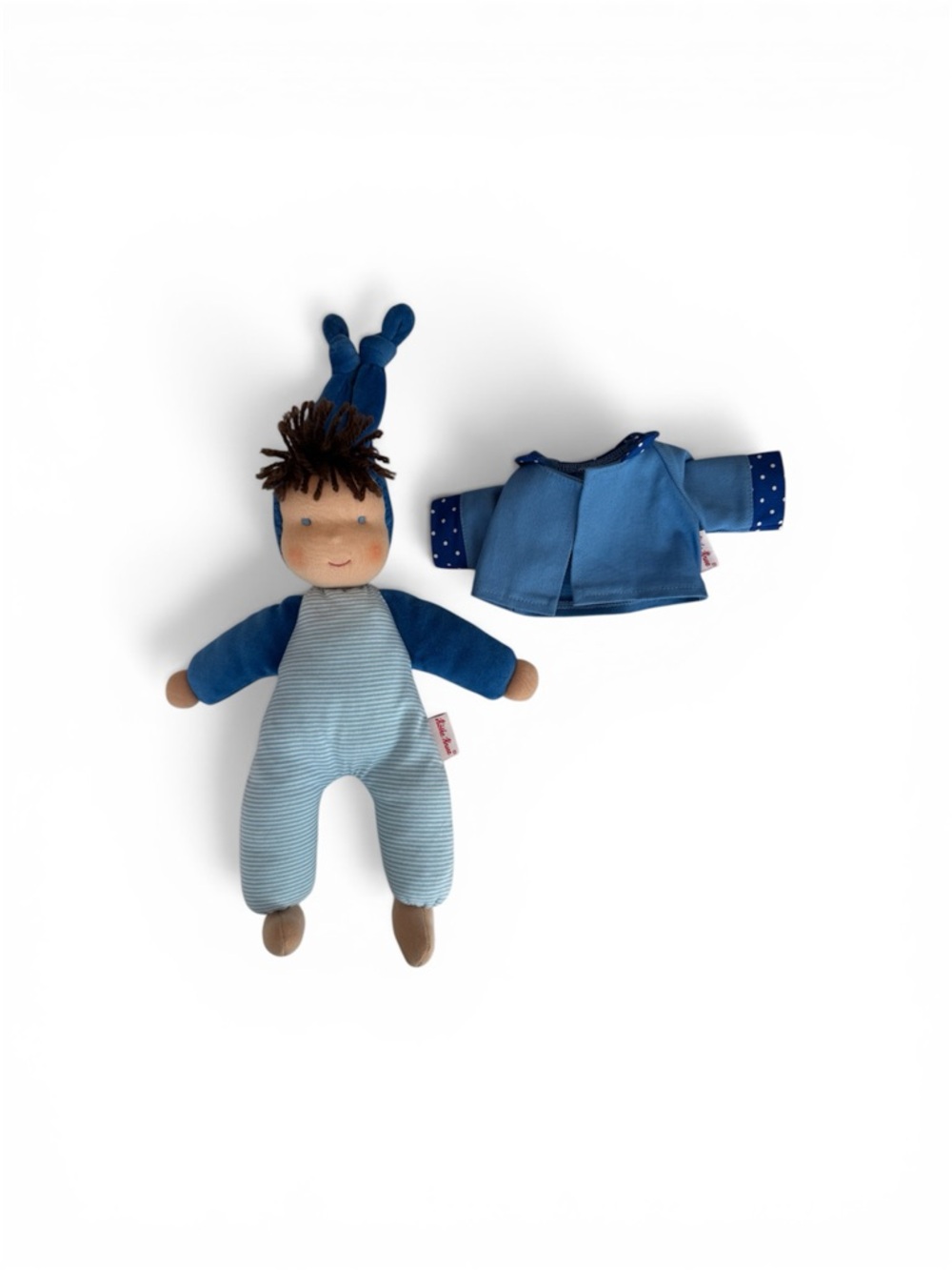 Kathe Kruse Blue Soft Cloth Baby Doll with Jacket - Plush Kids Toy